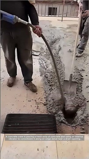 Consolidating Fresh Concrete With an Internal Vibrator Along a Drain Edge
