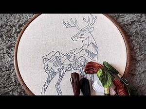 Easy hand embroidery : Deer embroidery pattern || Embroidery for beginners - Let’s Explore