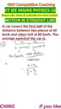 IIT JEE MAIN & ADVANCED PHYSICS PYQ - 16 || MOTION IN STRAIGHT LINE || #iitjeephysics #iitjee