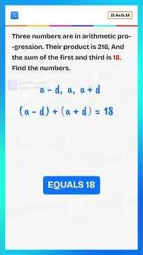 Arithmetic Progression Problem | IB & JEE Math Solution