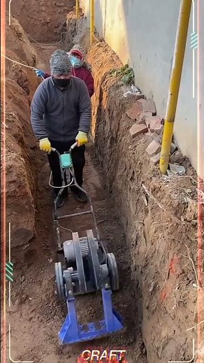 Trench Compactor Operation Process for Foundation#craft #youtubeshorts