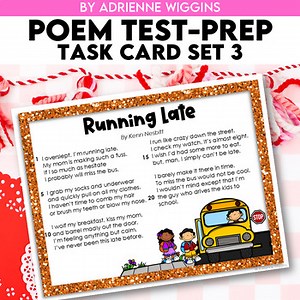 Poem Test Prep Task Cards, Set 3: Running Late
