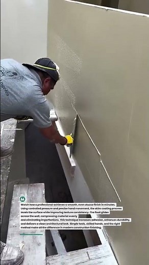 Perfect Stucco Finish in Minutes | Pro Skim Coating Technique #stucco #construction #DIY