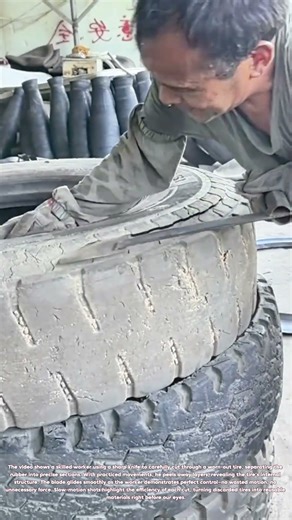 Tire Recycling Hack: How Workers Transform Old Rubber with Just a Knife
