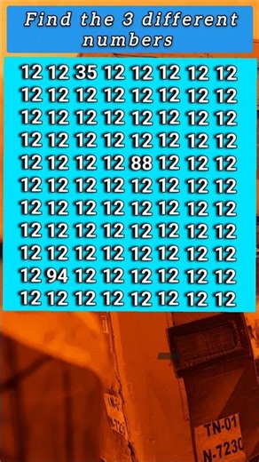 Find the 3 Different Numbers / spot the 3 Different Numbers #numbersense #numberrock #puzzlequiz