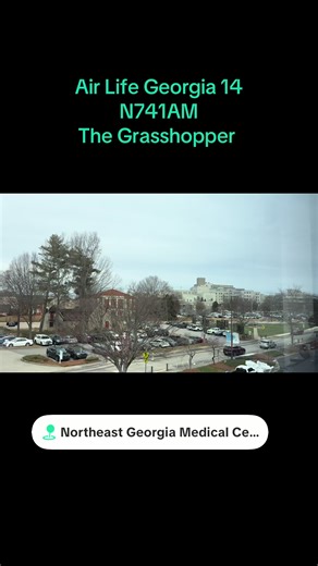 Air Life Georgia 14 The Grasshopper Coming in for a landing at Northeast Georgia Medical Center Gainesville Georgia #pilotshannon @ginareszczykbis29 @Aviation 🚁 Fire buff 🔥🇺🇸 @Stan Rich @𝕄𝕒𝕝𝕒𝕣𝕜𝕖𝕪_ℕ𝕖𝕨𝕤