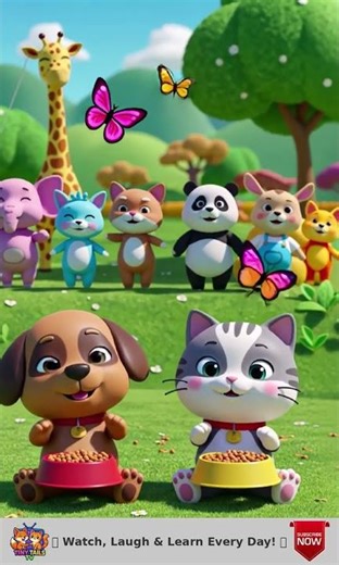 Cute Cartoon Dog and Cat Dancing 🐶🐱 | Adorable Animal Dance Animation! #cuteanimals #funnyshorts