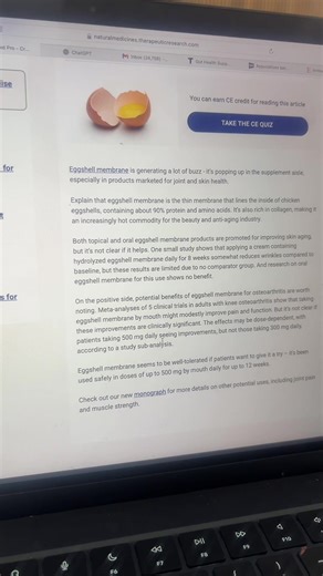 🍳 egg 🐚 🦴 eggshell membrane, skin and osteoarthritis !!!!