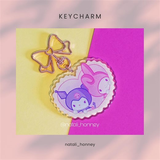 My Melody and Kuromi Keychain - Etsy