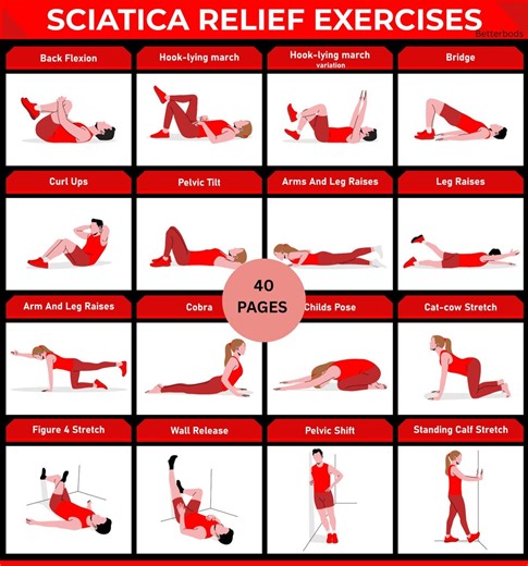 16 Exercises for Back Pain Sciatica Pain Nerve Pilate Balance Flexibility 30day 12 Week Self Challenge Workout Physical Therapy PDF Download - Etsy
