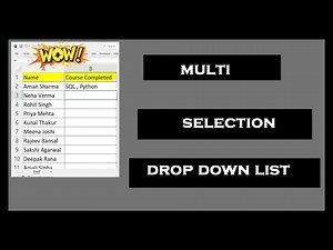 How to Create a Multi select drop down list in excel | How to make multiple selection in drop list