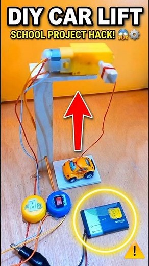 DIY Mini Car Lift - Awesome School Project! 🚗🏗️ #handmade #usashorts #diy #engineering #usatrending