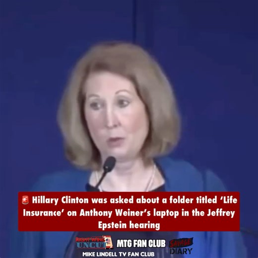 🚨 Hillary Clinton was asked about a folder titled ‘Life Insurance’ on Anthony Weiner’s laptop in the Jeffrey Epstein hearing Sidney Powell said what’s in that file is so extreme “hardened investigators threw up” when viewing it and it should be handed by the Military “One of the things if I were the President I'd do is demand the Anthony Weiner laptop and get it to the most trusted person in the military to take apart everything on it and then start using it. There's a lot that can be prosecute