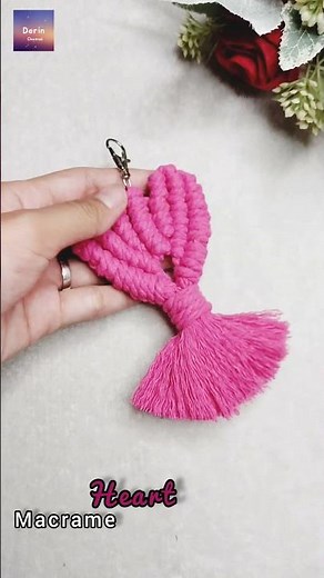 Macrame Heart Keychain | Macrame Heart Pattern | Macrame Keychain Tutorial