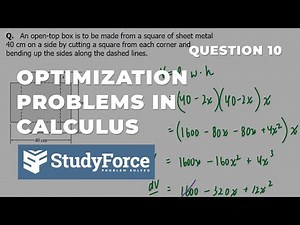 Open-top Box of Greatest Volume | Calculus Optimization Problem