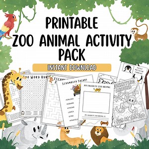 Zoo Animal Activity Pack – Printable PDF Bundle of Fun & Educational Zoo-themed Activities for Kids - Etsy Canada