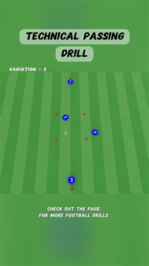 variation - 3 | technical passing drills | #football #soccer #coaching #footballdrills