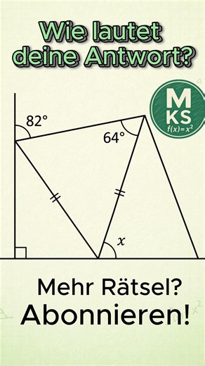 Dieses Winkelrätsel bringt dich ins Grübeln! 📐 #mathe #rätsel