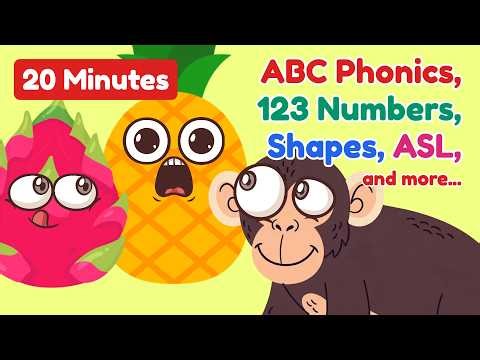 ABC Phonics & 123 Numbers Marathon 🦁 Learn Alphabet, Shapes, ASL & Animals | Best Kids Songs 2026
