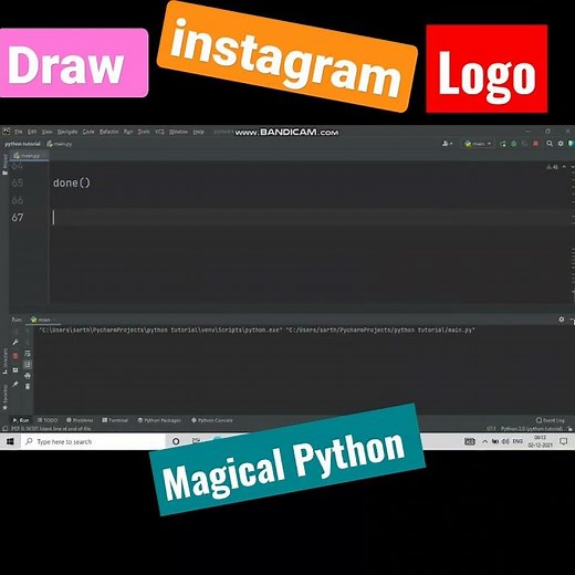 ⏹ Instagram 📲 Logo Using Python 💞 Programming | Python Turtle Graphics #short#shorts#python#turtle