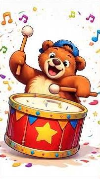 🐻 Bear Drum Dance! 🥁 Energetic Animal Rhythm | #Shorts