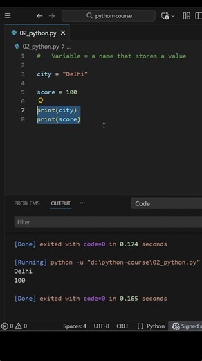 02/100: Variables & Data Types in pyton #coding #programming #python #ai #learnpython #variables