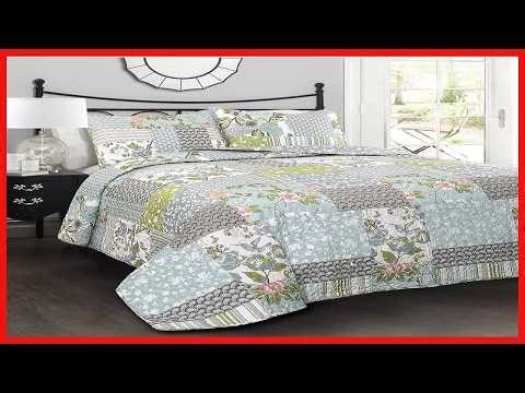 Lush Décor Roesser 3-Piece Quilt Set: Cozy Farmhouse Style with Reversible Comfort