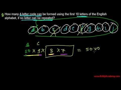 4 Letter Code Generation - Permutations and Combinations Problems