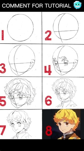 how to draw zenitsu in 8 easy steps #shorts