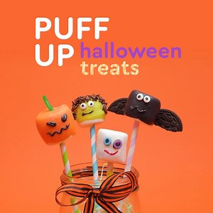 #PuffUp Halloween and make any party spookalicious with these easy, DIY Spooky Mallows. | Jet-Puffed Marshmallows