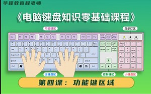 第四课《电脑键盘知识大全》零基础自学基础课程办公入门必备掌握操作技能知识功能按键区域讲解