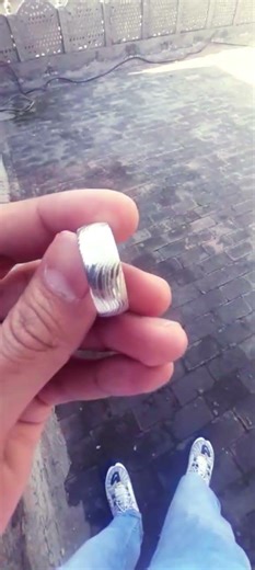 steainless steel demascus ring#ytshorts #ring #blacksmithlife #damascussteel