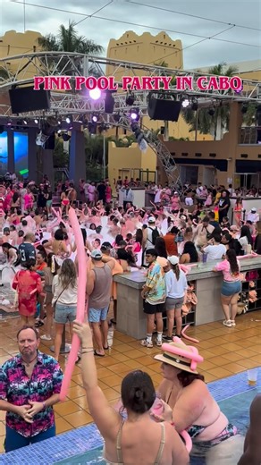 Phil Dickert on Instagram: "Pink Pool Party at RIU Santa Fe in Cabo. Too fun!! 朗 #vacation #pinkpoolparty #riusantafe #travelclub #cabo #mexicotravels #poolparty"