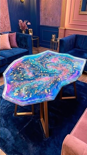 DIY Glowing Galaxy Epoxy Resin Table Pour! 🌌