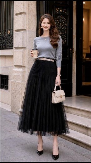 4050여성, 플리츠 샤 스커트가 너무 우아해 보이는 이유와 코디법 | Why Pleated Tulle Skirts Look So Elegant