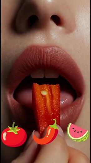 🍅🌶️🍉 Spicy & Juicy Red Foods ASMR Mukbang | Tomato Chili Watermelon Eating Sounds