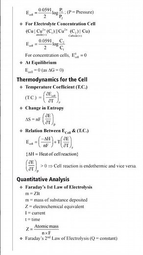Electrochemistry short notes 🧾 of class 12th|thermodynamics for the cell 📱| #electrochemistry