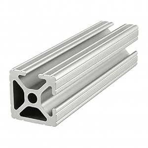 8020, 1002, 10 Series 1.0 Inch x 1.0 Inch Bi-Slot Double Channel Aluminum Extrusion T Slotted 80/20 Rail Profile (18" Long, Clear Anodize)