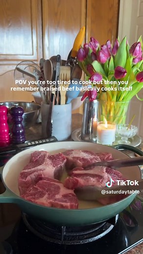 The easiest and most delicious braised chuck roast! 10 minutes of active cooking time for a guaranteed crowd pleaser that will make the whole house smell amazing. I’ve made this a few times now (once a week for the past couple weeks!) and everyone in my family loves it. We use it for burrito bowls, tacos as pictured, in wraps, on top of salad — the yummy possibilities are endless. Ingredients: 1 3-4 lb chuck roast, cut into 3-4 pieces that will fit your pan Oil for cooking 1 cup broth Juice of 1