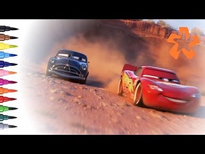 Cars 3 - How to draw and color Lightning McQueen with Doc Hudson - Coloring Pages | Color & Kids TV