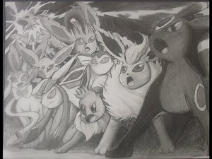 EEVEE EVOLUTIONS SPEED DRAWING HOW TO DRAW ALL EEVEE EVOLUTIONS EEVEELUTIONS DS WILLUSTRATOR