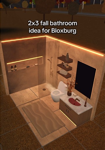 2x3 fall bathroom idea for Bloxburg