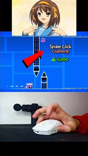 Bumblebee vs. IMPOSSIBLE $1,000 Spider CLICK Challenge! #shorts #geometrydash #usa