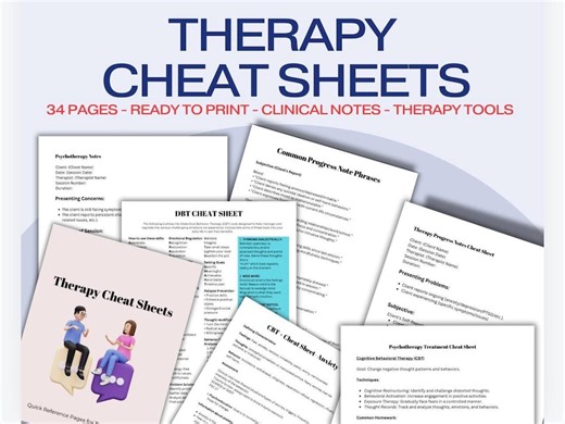 Therapy Cheat Sheets Bundle | Session Scripts, CBT Exercises (PDF) - Etsy