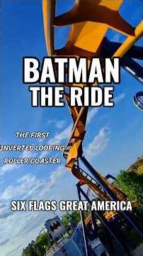 Batman the Ride at Six Flags Great America - First Inverted Looping Roller Coaster - Front Row POV
