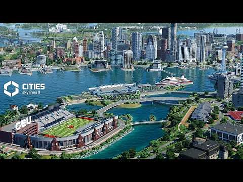 The ultimate Stadium and Cruise Port District | Cities Skylines 2