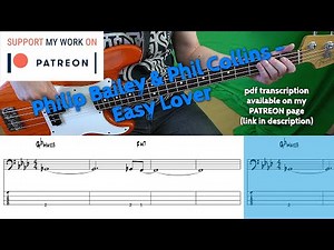 Philip Bailey & Phil Collins - Easy Lover (Bass cover with tabs)