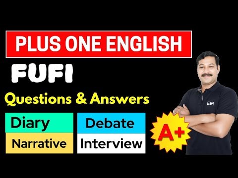 Plus One English l Fufi by Trevor Noah l Questions And Answers. Diary, Narration, Debate, Interview