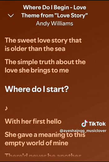 Where Do I Begin — Andy Williams Love Theme (Love Story)