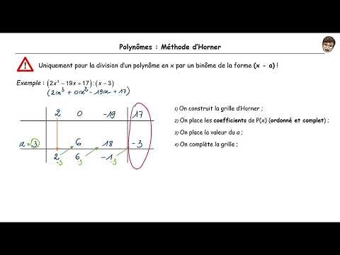 Polynômes - 9 - Division par la Méthode d'Horner - 3ème